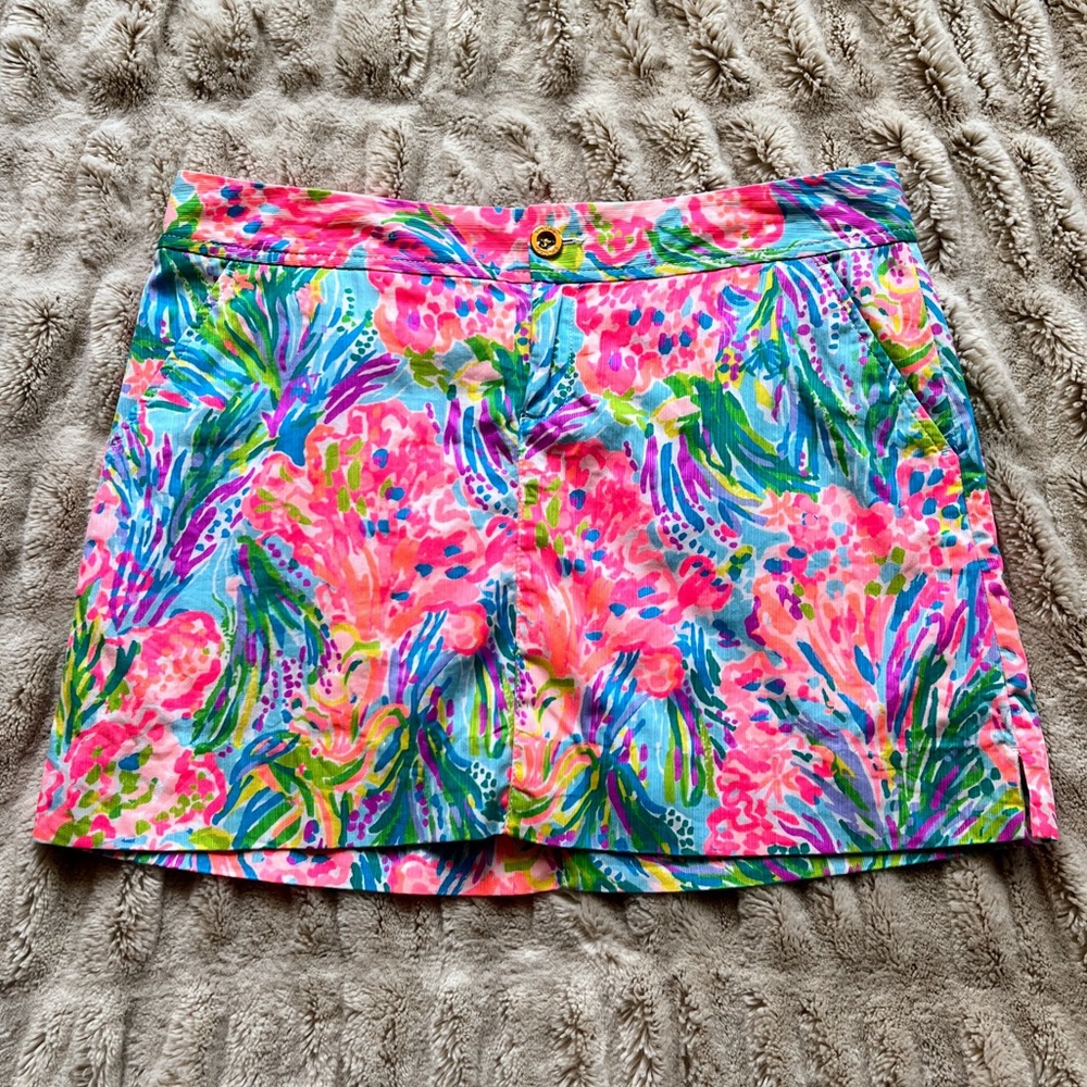 LILLY PULITZER - Nicki Skort Fan Sea Pants Print - Pink and Blue